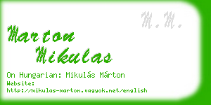 marton mikulas business card