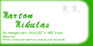 marton mikulas business card